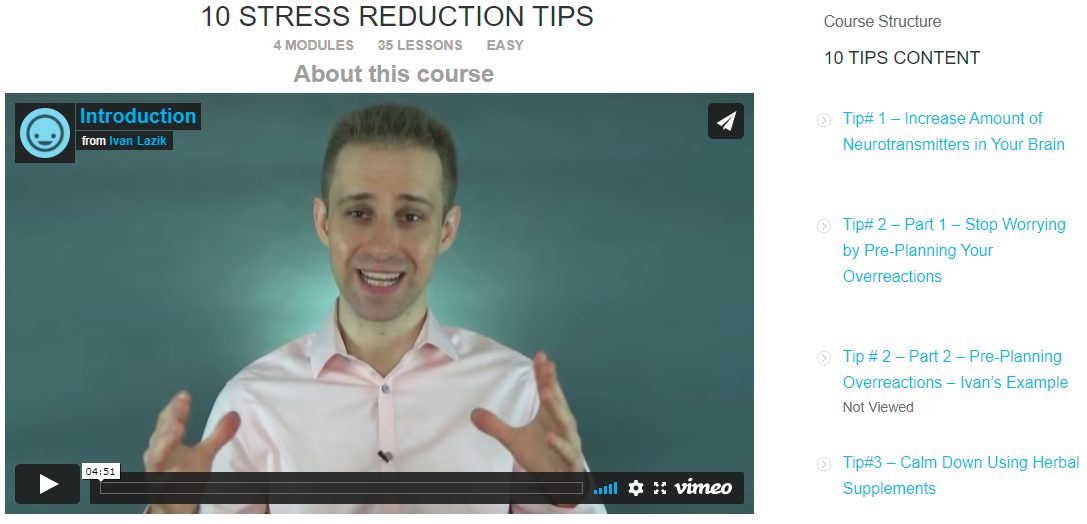 10 Stress Reduction Tips Course